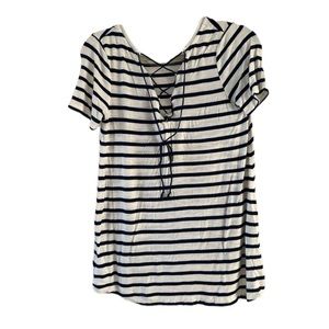 🆕 Old Navy Blue & White Stripe Tunic Lace top